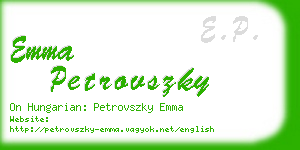 emma petrovszky business card